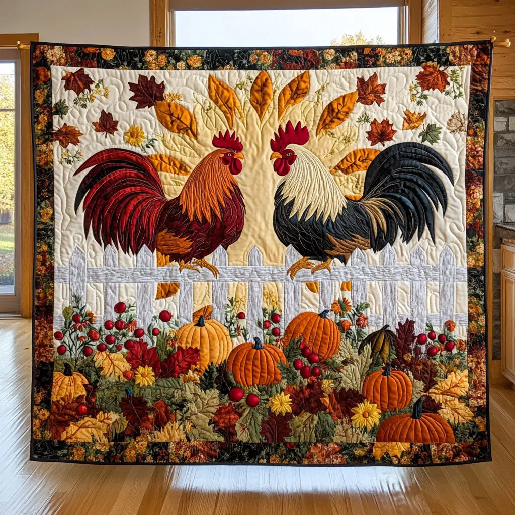 Chicken The Harvest Quilt Blanket Bedroom Decor Special Gift Ideas For Chicken Lovers