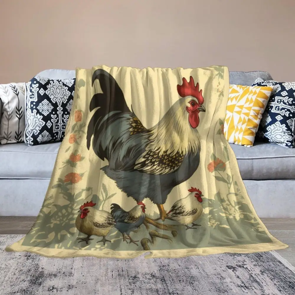 Chickens & Chicks Painting 3D Printed Blanket Farm Blanket Gift For Farmer