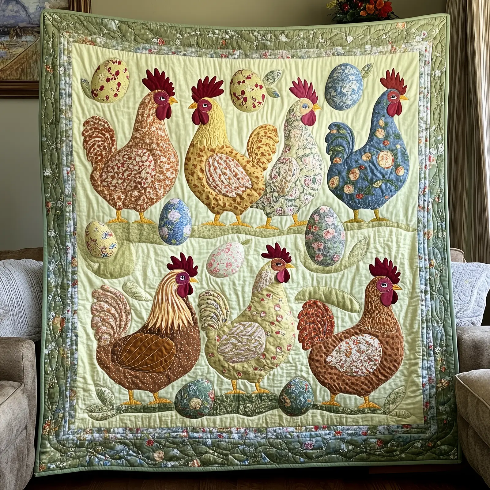 Chickens Quilted Blanket Holiday Bedroom Decoration Gifts For People Who Own Chickens