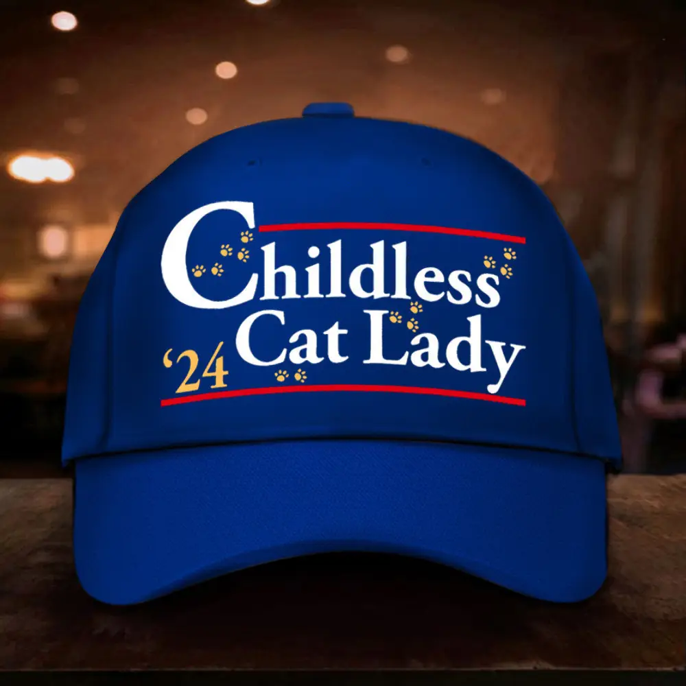 Childless Cat Lady 2024 Hat I'm With Her Save Democracy Hat Kamala Harris Merch