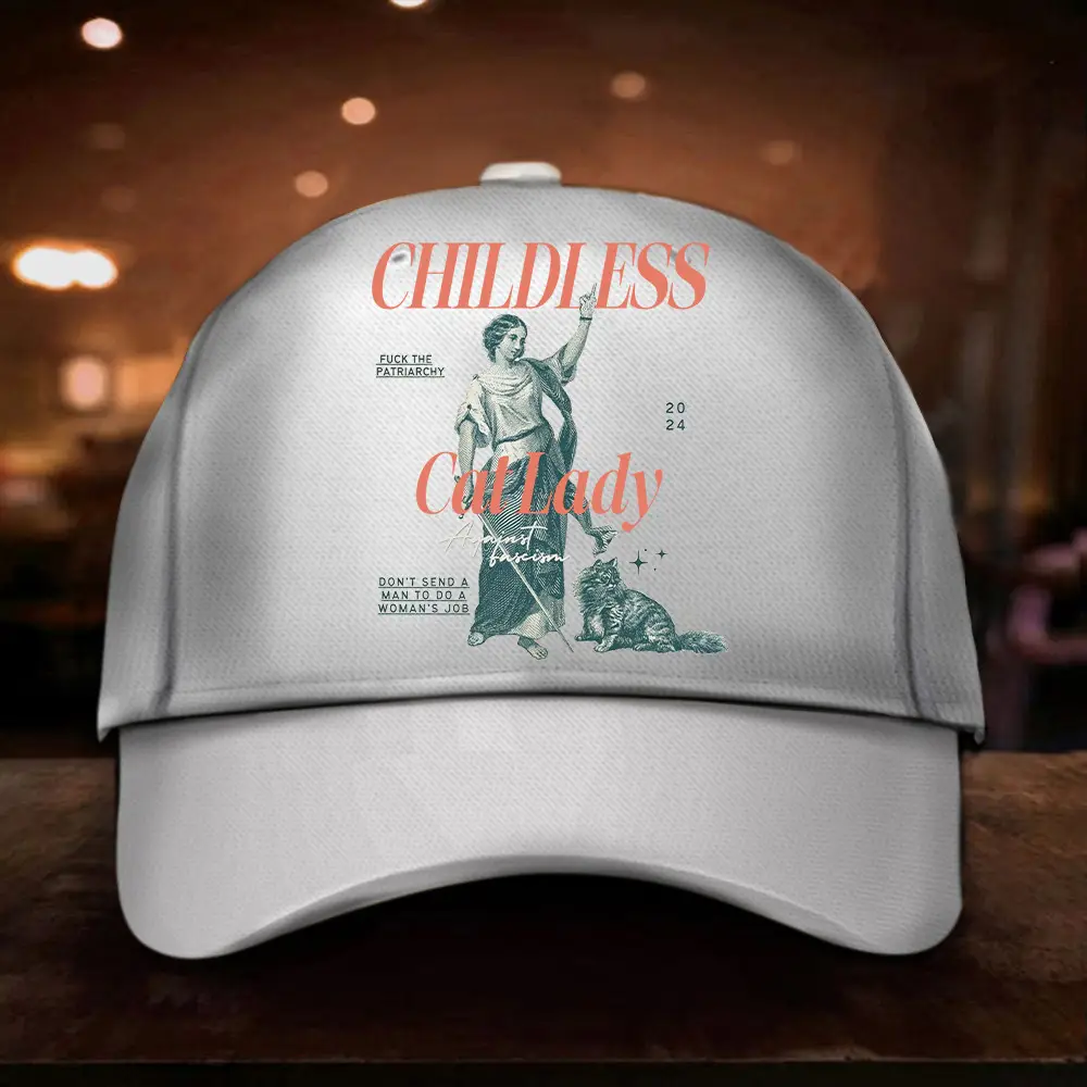 Childless Cat Lady Harris 2024 Hat Feminist Cat Girl Power Hat Gifts For Supporters
