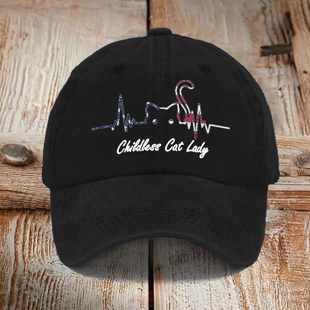Childless Cat Lady Hat Kamala Harris 2024 Funny Hat Cat Lovers Gifts