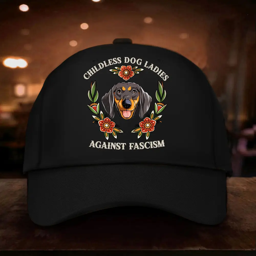 Childless Dachshund Dog Ladies Against Fascism Hat Vote For Kamala Hat Harris 2024 Hat Gifts For Dog Lovers