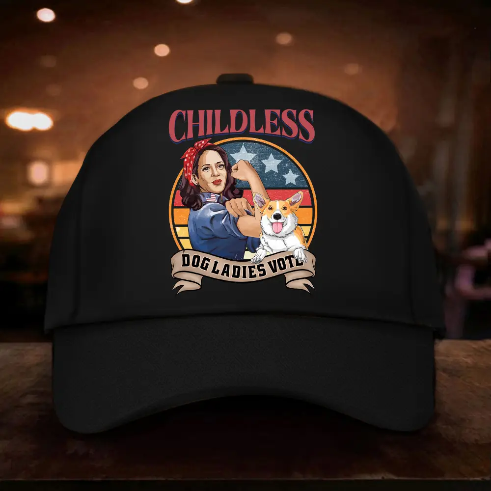 Childless Dog Ladies Vote Hat Kamala Harris And Corgi Hat Support Democrat Merch