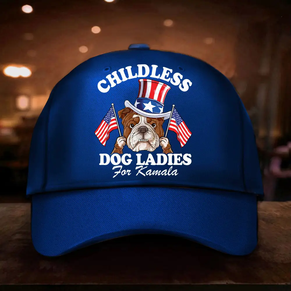 Childless English Bulldog Dog Ladies For Kamala Hat Harris 2024 Hat Gifts For Dog Lovers