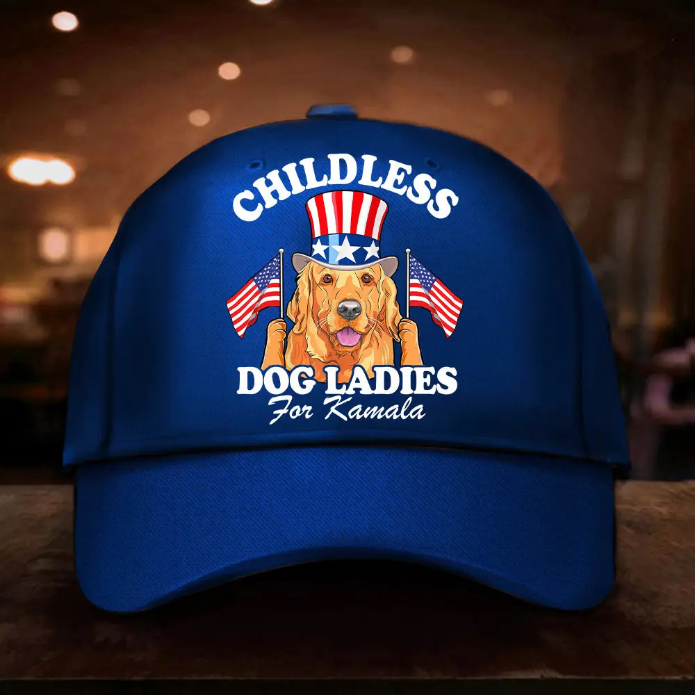 Childless Golden Retriever Dog Ladies For Kamala Hat Dog Lovers Vote For Kamala Hat