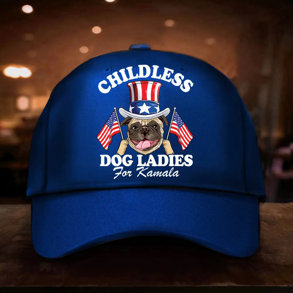 Childless Pug Dog Ladies For Kamala Hat Support For Harris Hat Pug Lovers Gifts
