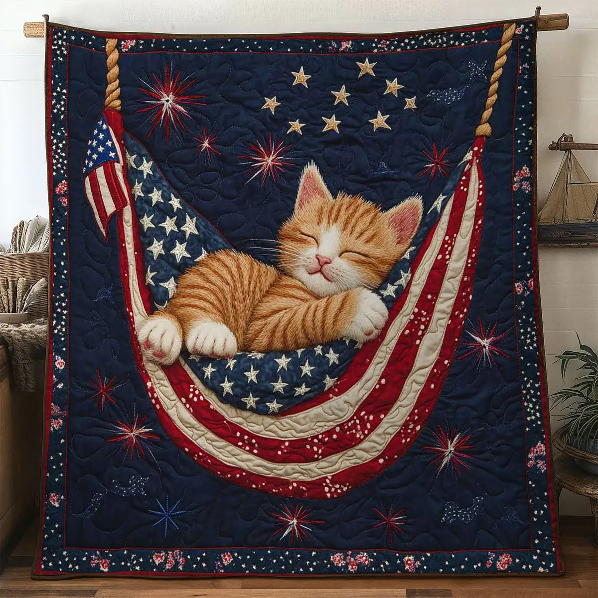 Chill Cat Memorial Quilt Premium Quilt Blanket Gift for Cozy Winter Nights