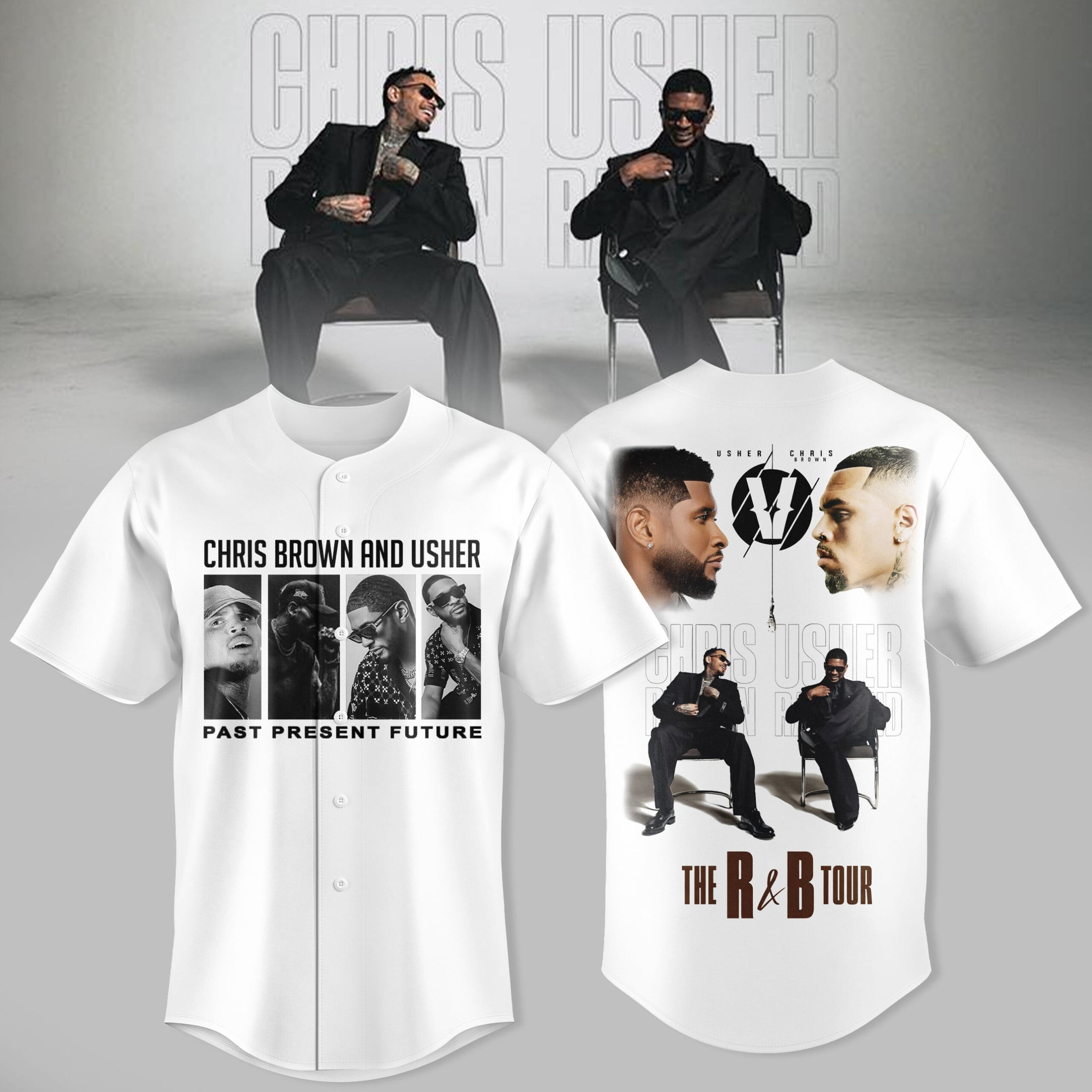Chris Brown And Usher Baseball Jersey Chris Usher Apparel Cool Gifts For Music Lovers