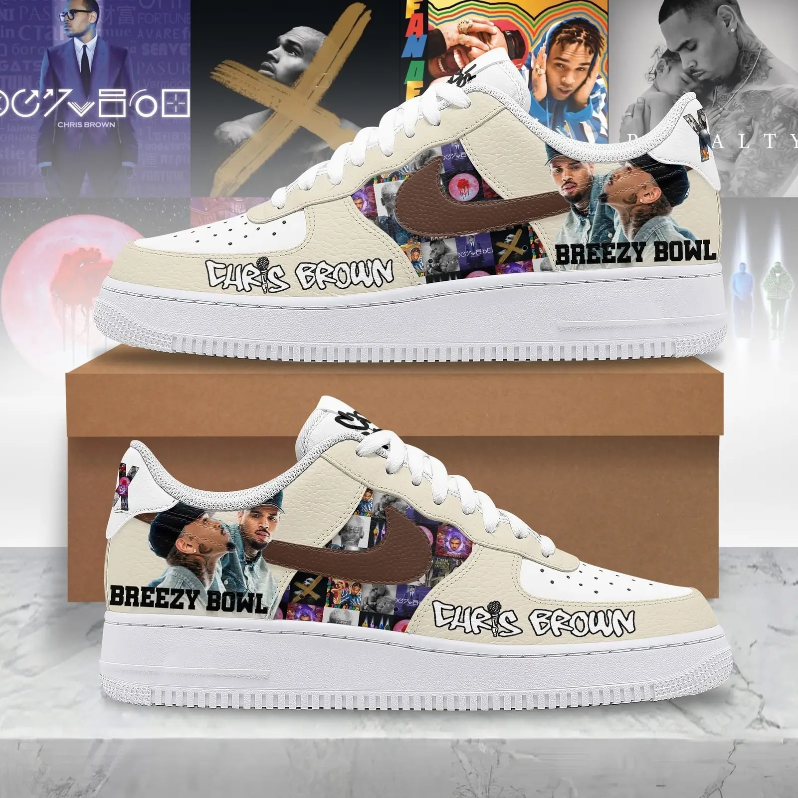 Chris Brown Breezy Bowl XX Air Force 1 Shoes Sneakers Concert Tour Merchandise Fan Gifts Chris Brown Breezy Bowl XX Air Force 1 Shoes Sneakers Concert Tour Merchandise Fan Gifts - Image 1
