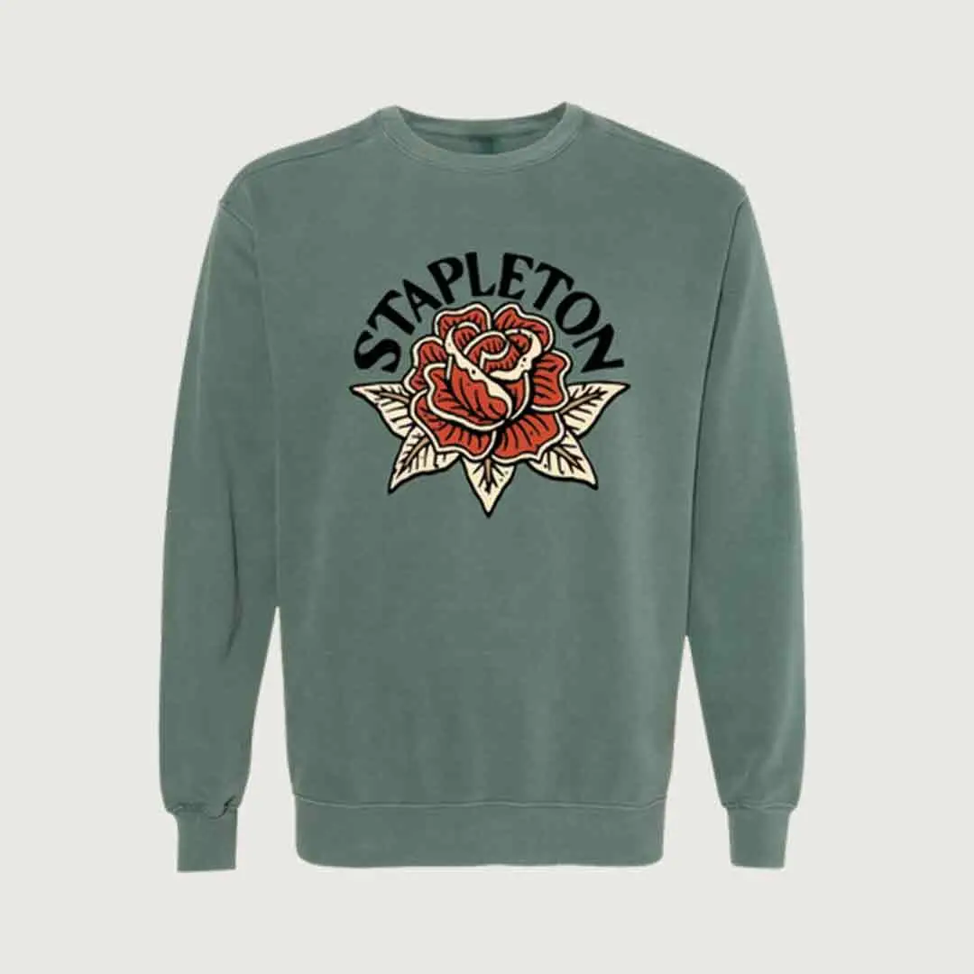 Chris Stapleton Merch Stapleton Rose Garment Dyed Sweatshirt Country Music Lover Gifts
