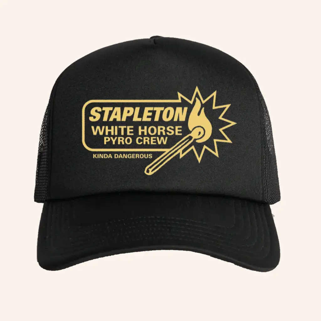 Chris Stapleton Merch White Horse Pyro Crew Trucker Hat Husband Christmas Gift Ideas - WearandDecor