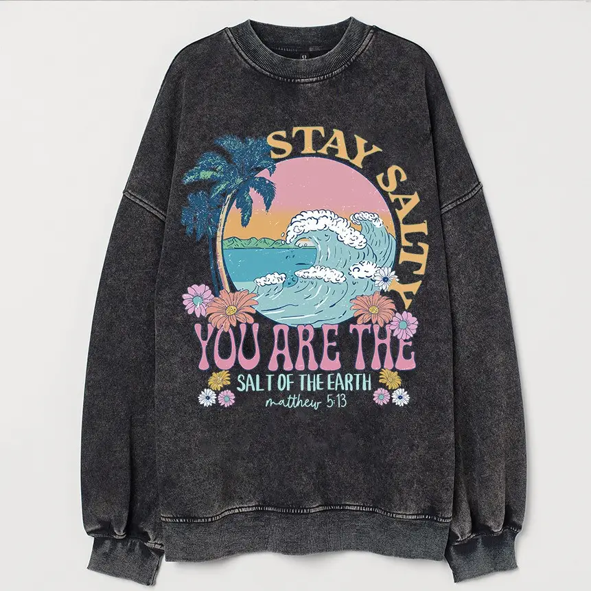 Christian Beach Saty Salty Sweatshirt You Are The Salt Of The Earth Clothing Faith Gift Ideas For Her