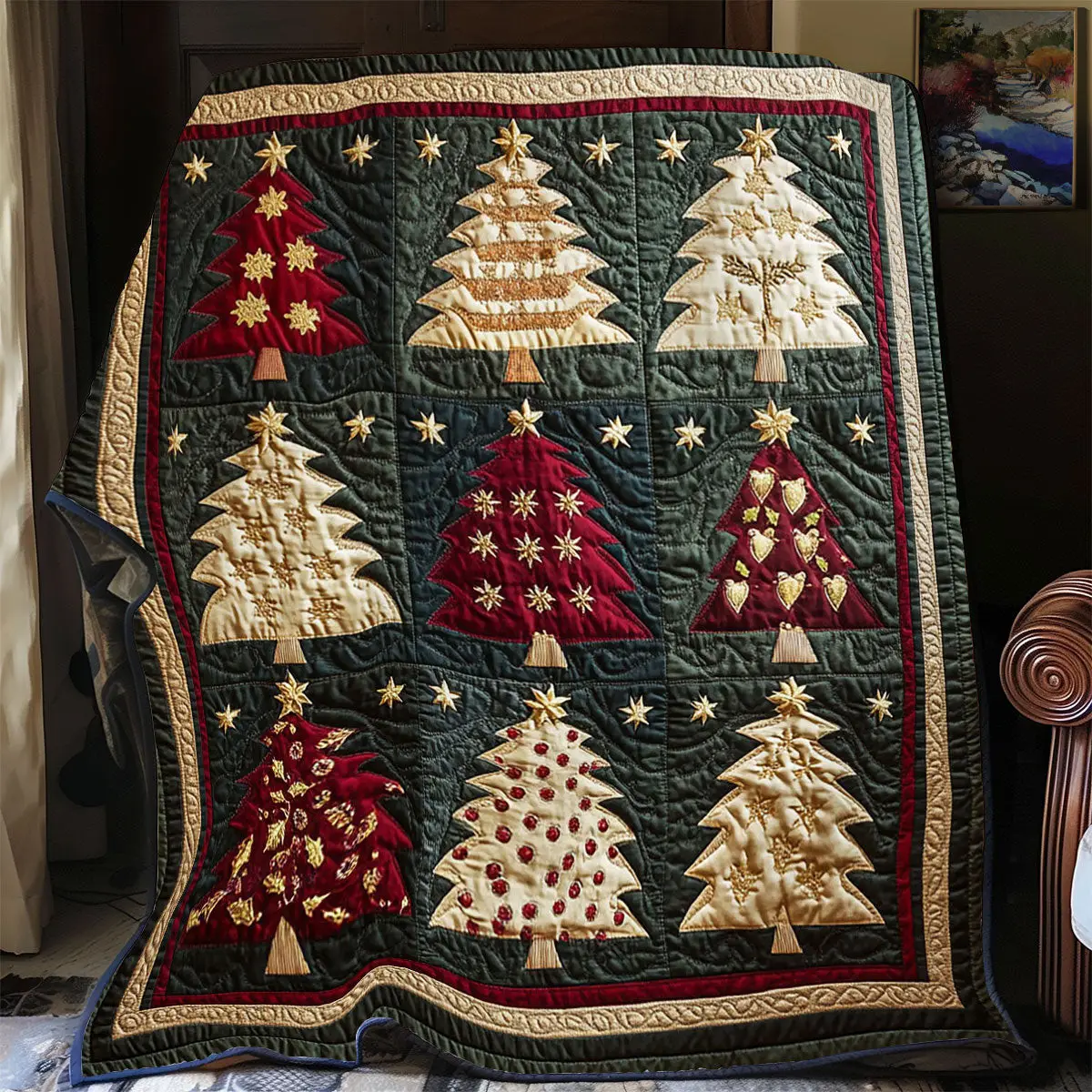 Christmas Bloom Quilt High-Quality Cotton Quilt Blanket for Restful Sleep Christmas Bloom Quilt High-Quality Cotton Quilt Blanket for Restful Sleep - Image 1