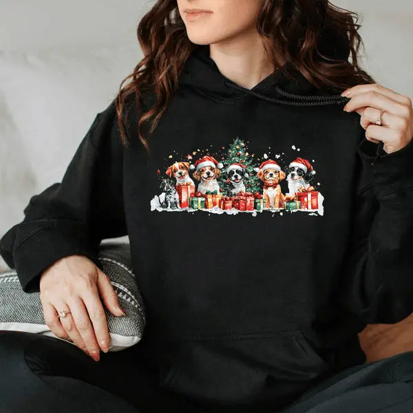 Christmas Dogs Hoodie Dog Christmas Hoodie Cute Gift For Dog Lover Gifts For Women