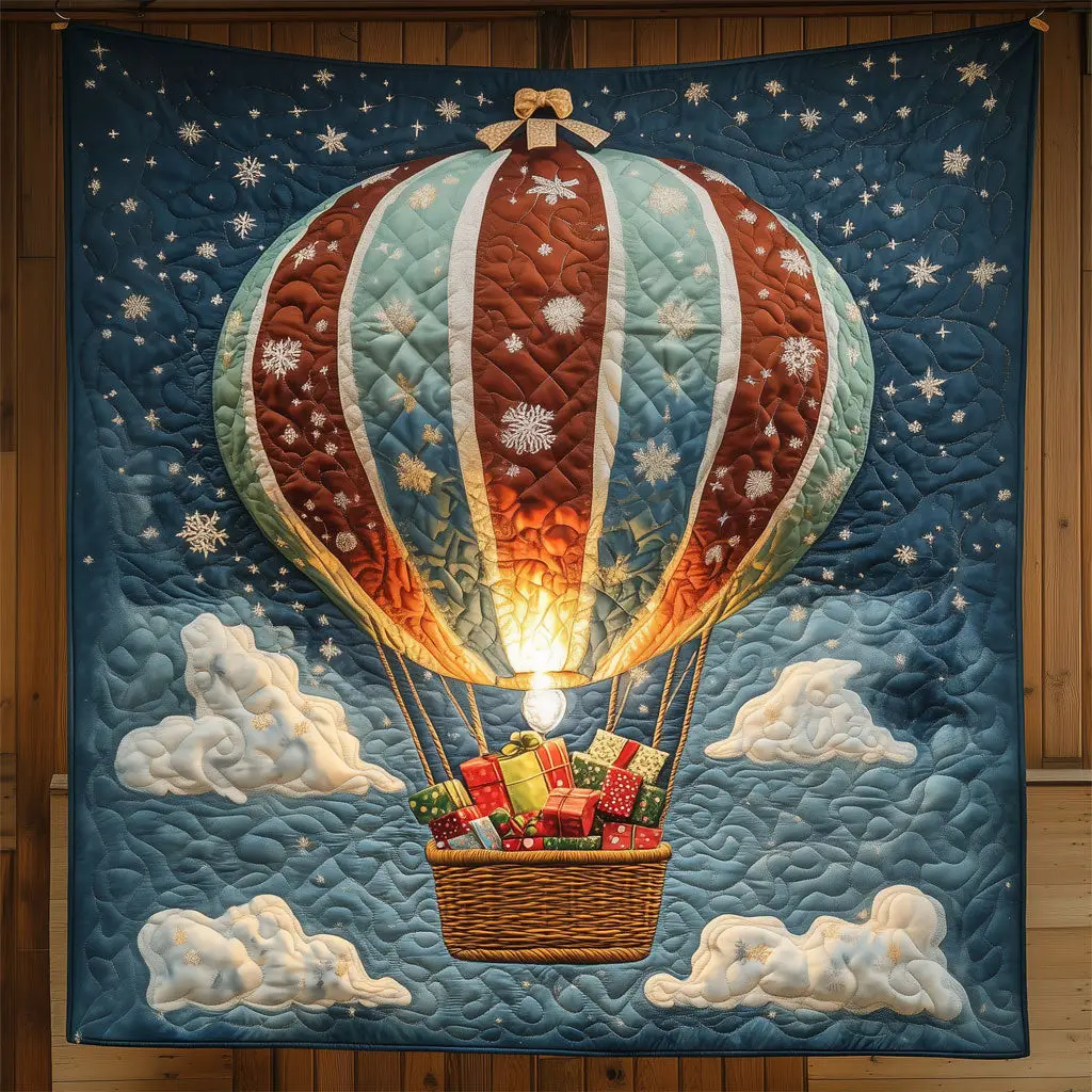 Christmas Hot Air Balloon Quilt Soft and Cozy Quilt Blanket for Comfortable Sleep Christmas Hot Air Balloon Quilt Soft and Cozy Quilt Blanket for Comfortable Sleep - Image 1