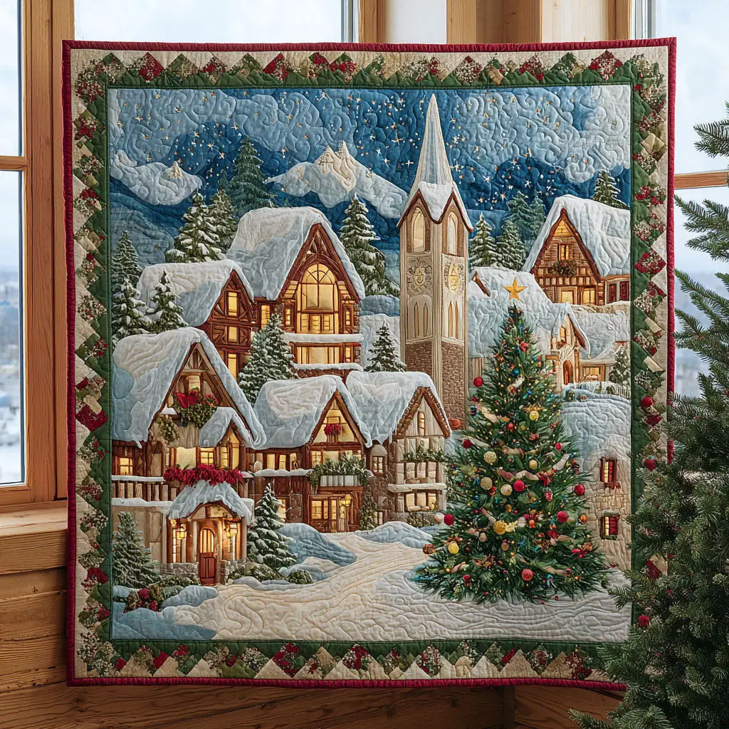 Christmas Wonder Village Quilt Unique Quilt Blanket Gift for Special Occasions Christmas Wonder Village Quilt Unique Quilt Blanket Gift for Special Occasions - Image 1