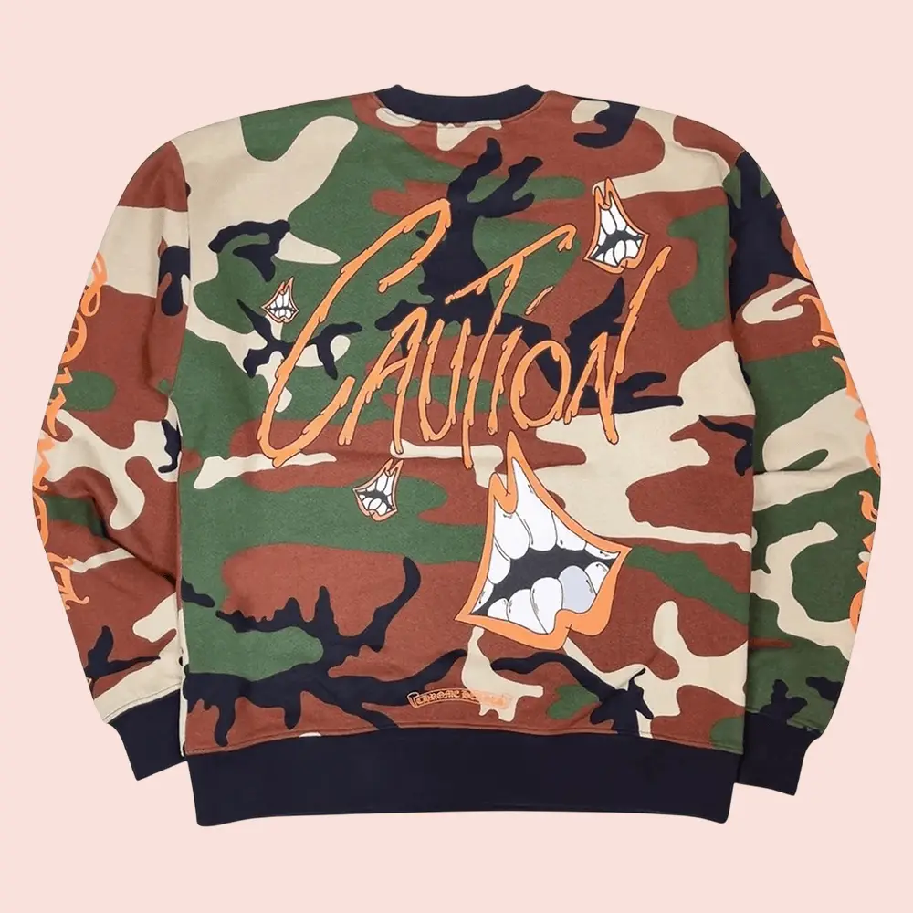 Chrome Hearts Merch Camou With CAUTION Sweatshirt Gifts For Husband