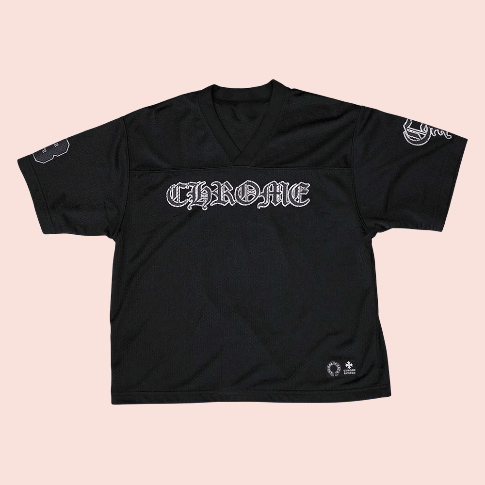 Chrome Hearts Merch Chrome Lettering On Jersey T-Shirt Gifts For Husband Chrome Hearts Merch Chrome Lettering On Jersey T-Shirt Gifts For Husband - Image 1
