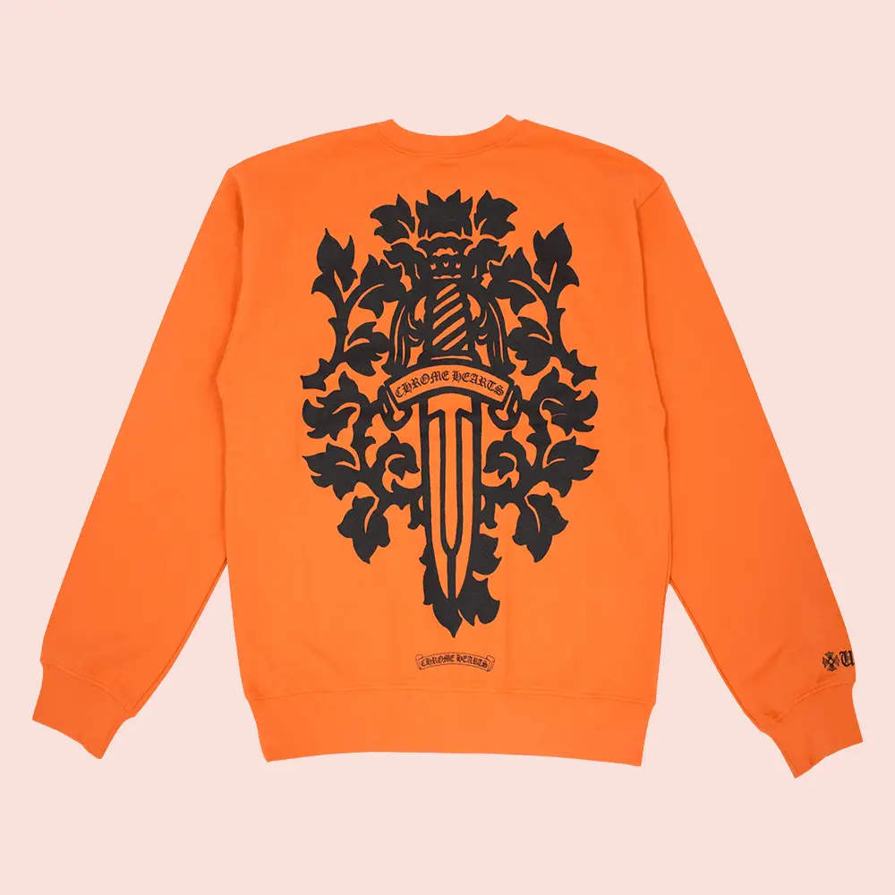Chrome Hearts Merch Dagger Emblem With Floral Accents Sweatshirt Gifts For Bestie