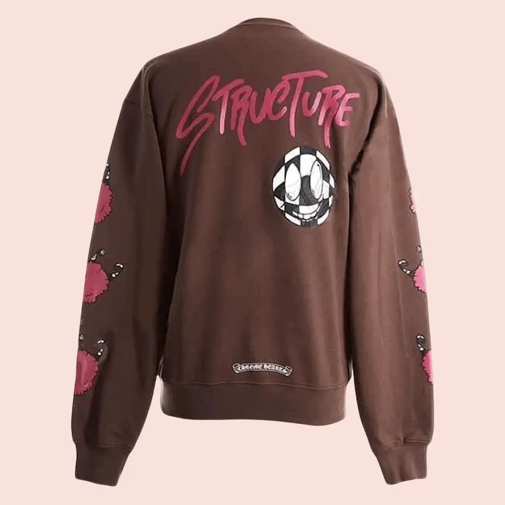 Chrome Hearts Merch Graffiti Lettering And A Checkered Smiley Face Sweatshirt Gifts For Teens