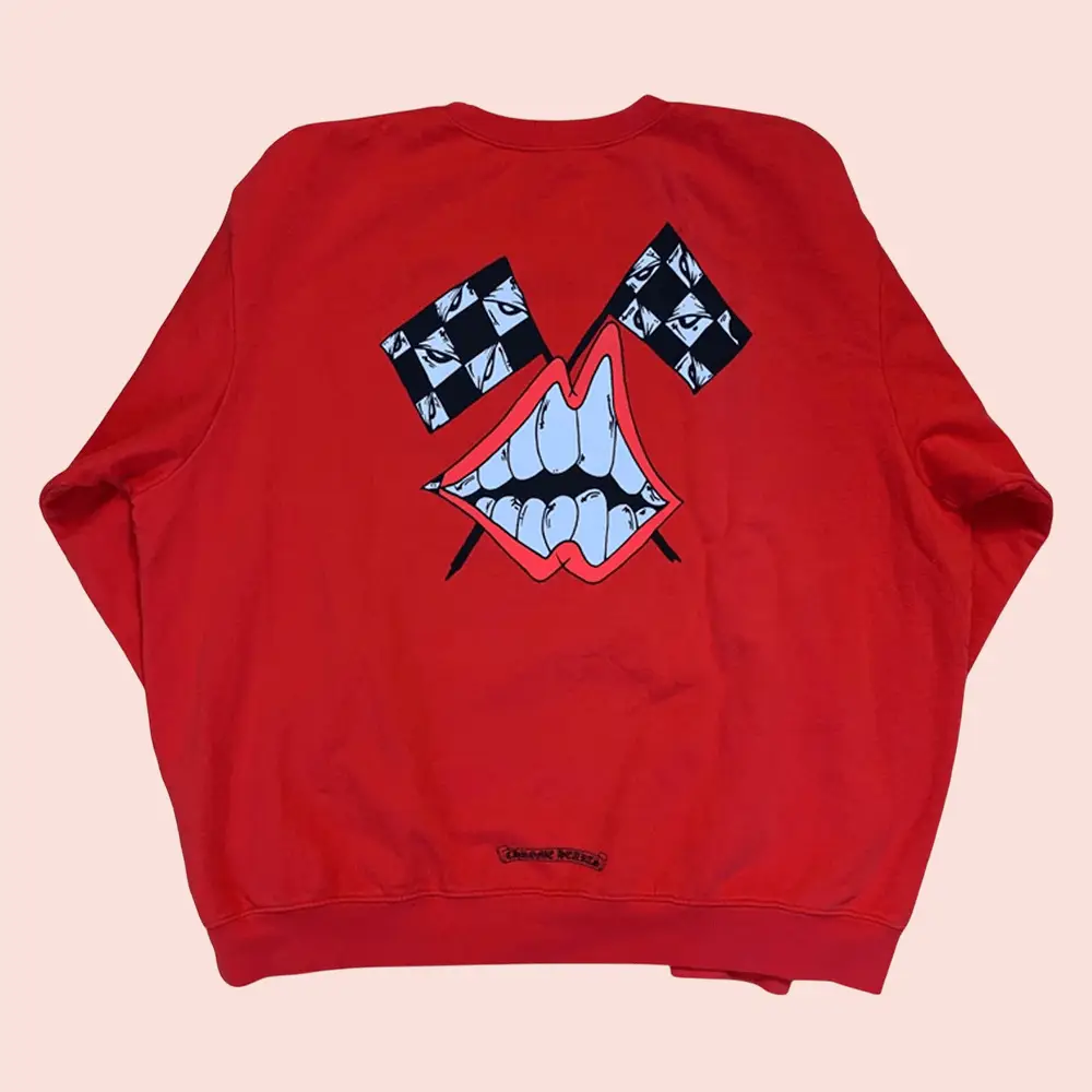 Chrome Hearts Merch Grinning Mouth Checkered Sweatshirt Gift For Athlete Life