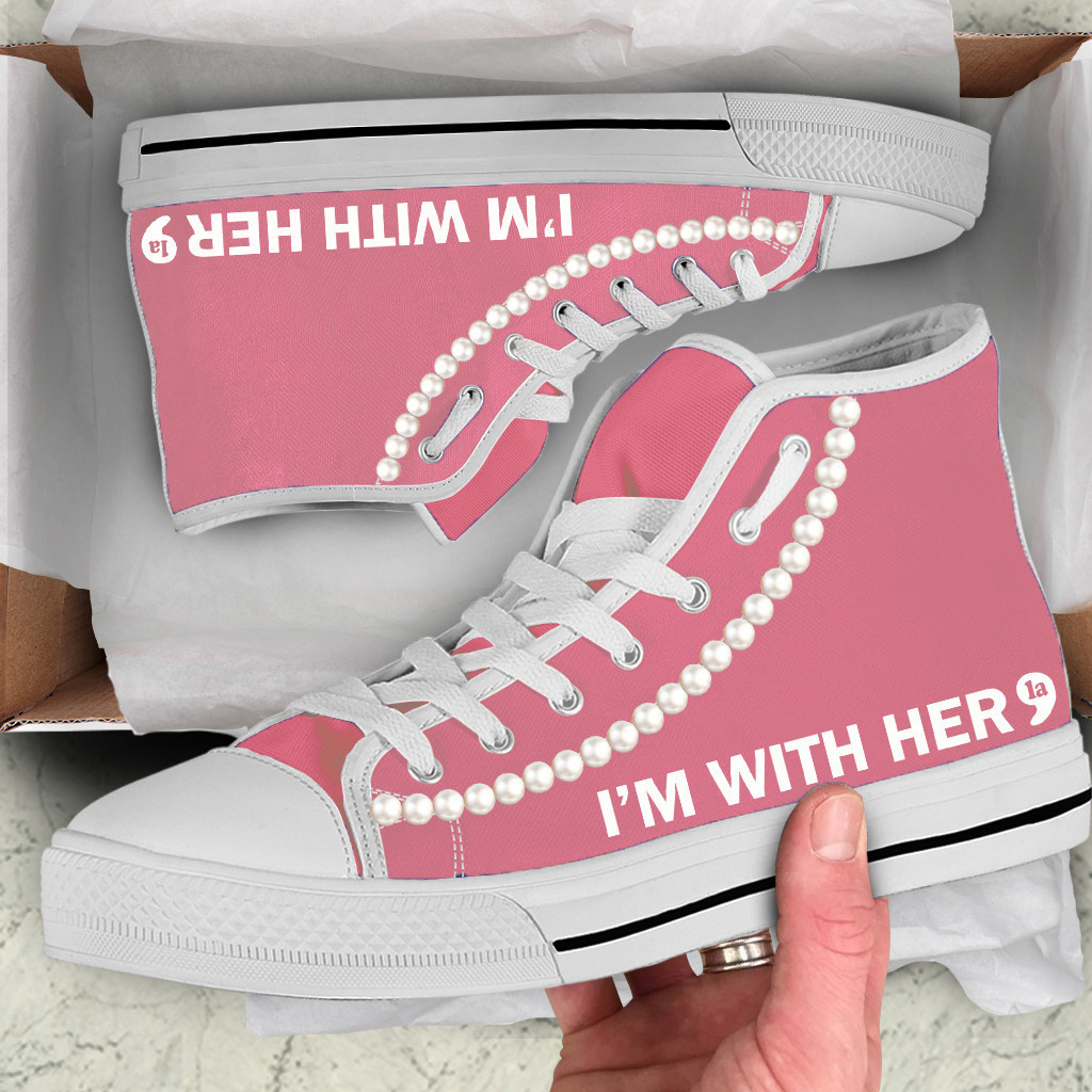 Chuck And Pearls I'm With Her Comma La High Top Shoes Harris Walz Team Top Shoes