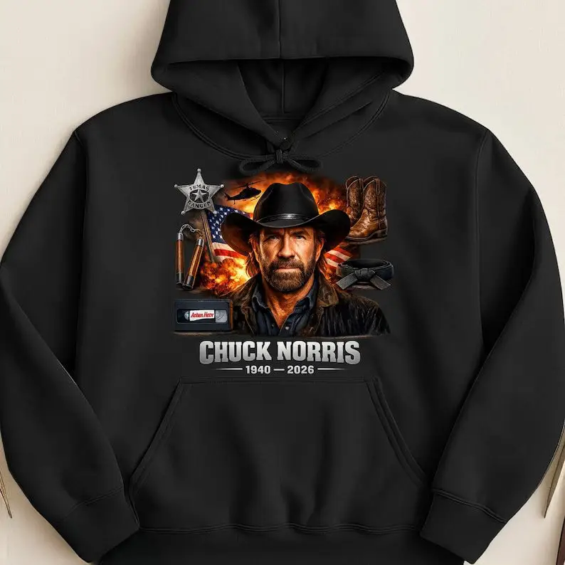 Chuck Norris Hoodie 1940-2026 Action Legend Tribute Apparel Gift Memorial Movies