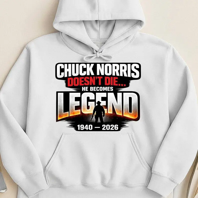 Chuck Norris Hoodie 1940-2026 Doesn't Die He Becomes Legend Merch Presents For Brother Chuck Norris Hoodie 1940-2026 Doesn't Die He Becomes Legend Merch Presents For Brother - Image 1