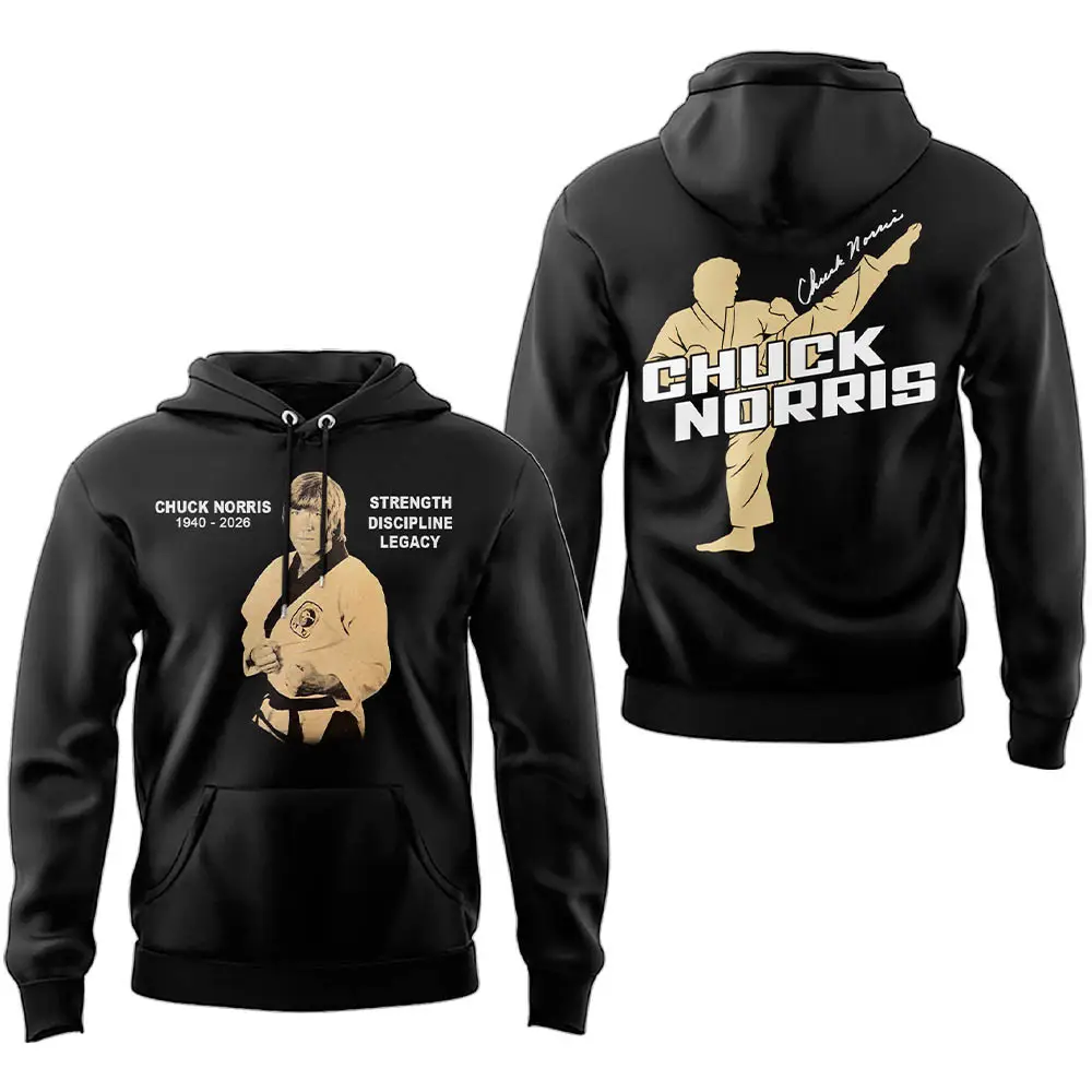 Chuck Norris Hoodie Legend Never Dies 1940-2026 C.Norris Tribute Gift