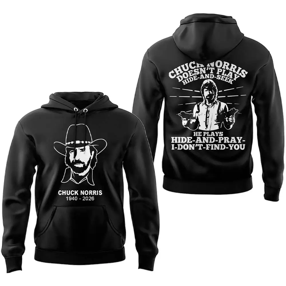 Chuck Norris Hoodie Norris Legend Never Dies 1940-2026 Pullover Tribute Gift for Fans