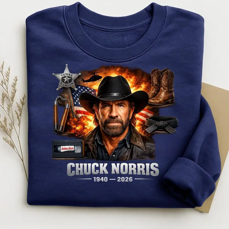 Chuck Norris Sweatshirt 1940-2026 Action Legend Tribute Apparel Gift For Brother Chuck Norris Sweatshirt 1940-2026 Action Legend Tribute Apparel Gift For Brother - Image 1