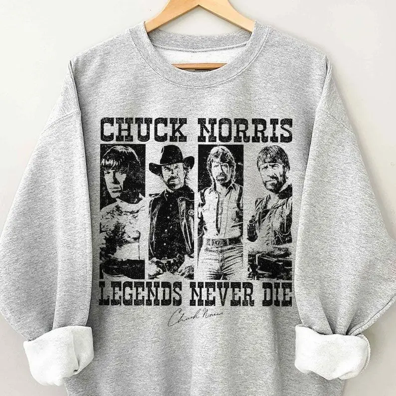 Chuck Norris Sweatshirt 1940-2026 Legends Never Die Merch Gift For Chuck Norris Fan