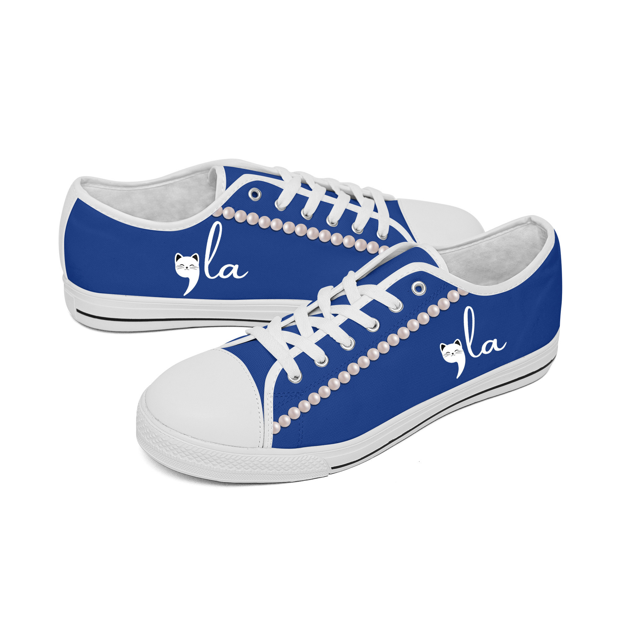 Chucks And Pearls Low Top Shoes Comma La Shoes Gifts For Kamala Supporters
