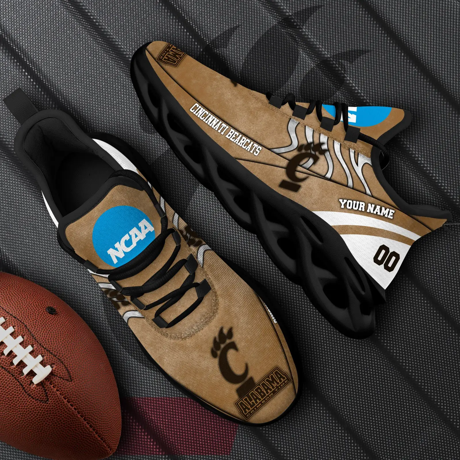 Cincinnati Bearcats Black Max Soul Shoes 2025 Versions Custom Your Name And Number 312