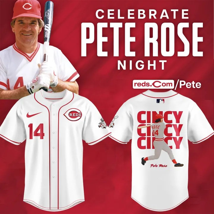 Cincinnati Reds x Pete Rose Night Jersey MLB Merch Baseball Fan Merch Gifts For Him
