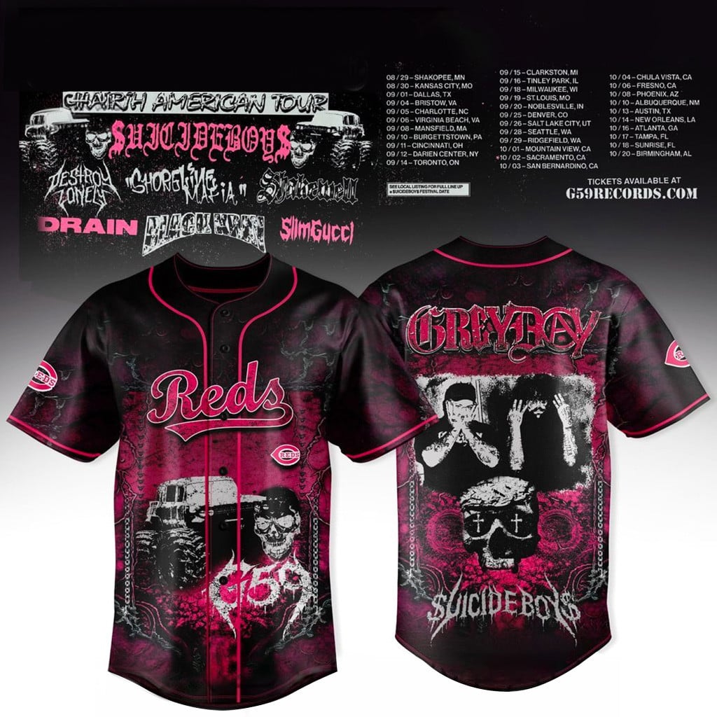 Cincinnati Reds X Suicideboys Grey Day 2026 Jersey Cincinnati Reds Merch Best Fan Gifts