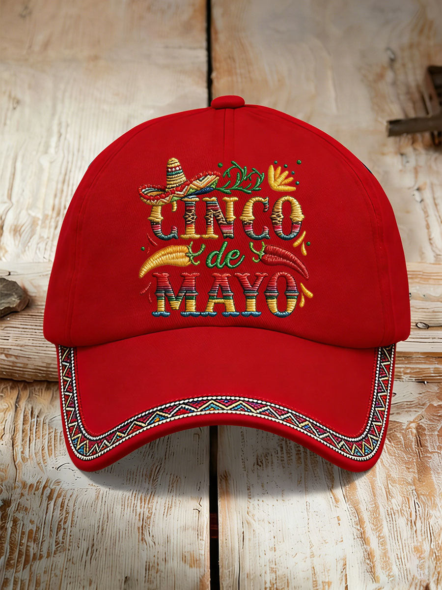 Cinco De Mayo Baseball Hat Colorful Sombrero And Chili Pepper Cap Best Gifts For Dad
