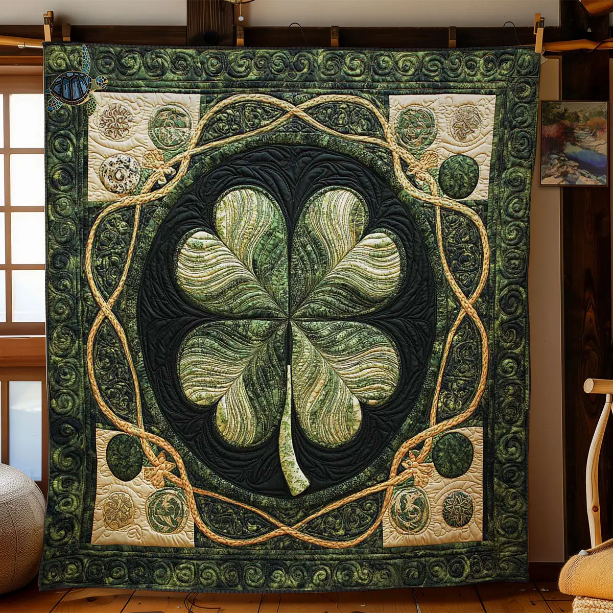 Circle Of Luck Quilt Blanket Cute Soft Blanket Cool St Patricks Day Gifts Circle Of Luck Quilt Blanket Cute Soft Blanket Cool St Patricks Day Gifts - Image 1