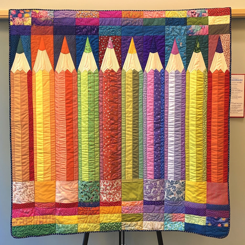 Class Time Colors Quilted Blanket Home Bedding Decor Back To School Gifts For Adults