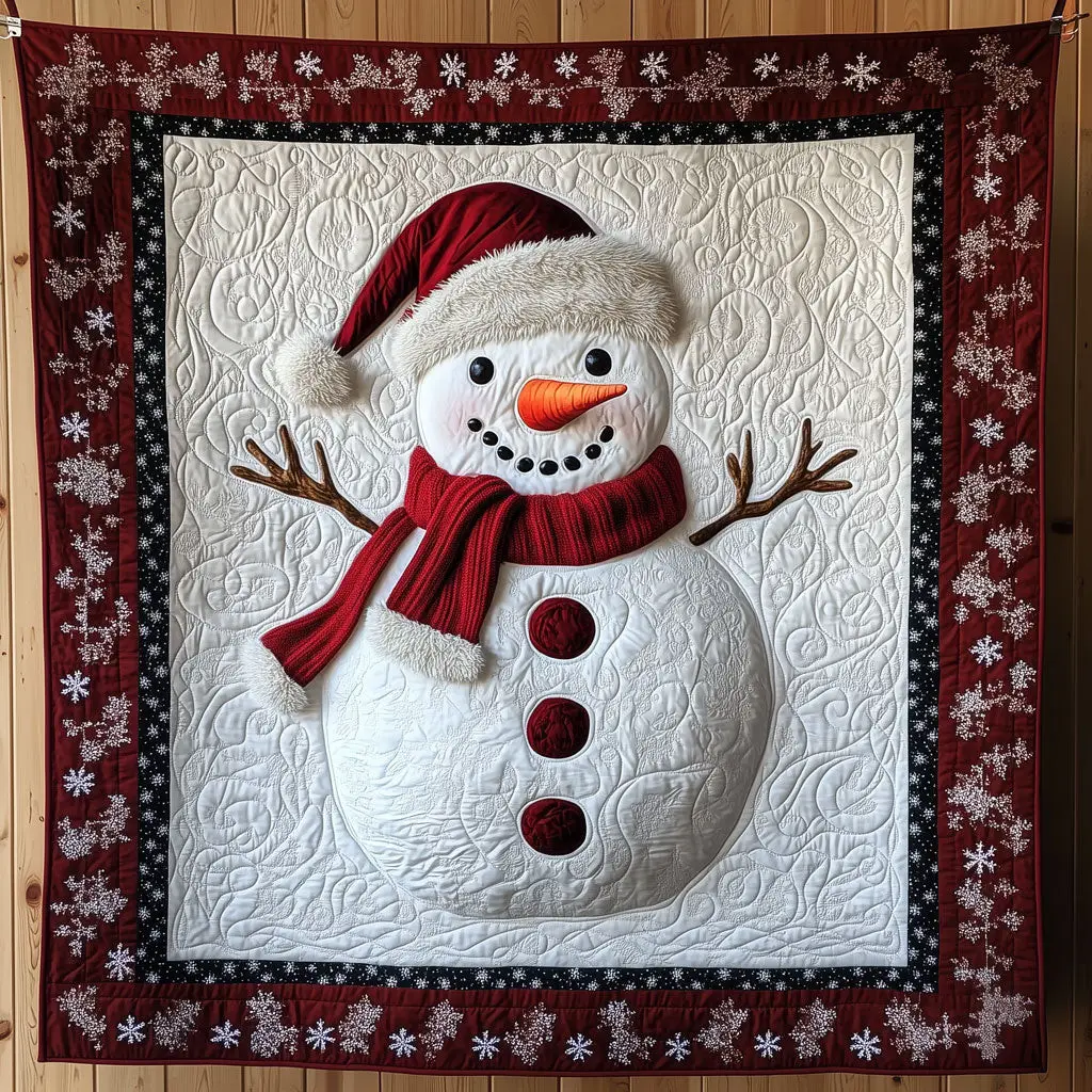Classic Snowman Quilt Beautiful Quilt Blanket Gift for Cozy Living