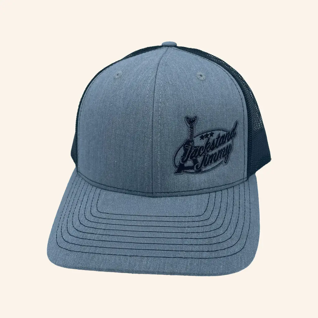 Cleetus McFarland Merch Jackstand Jimmy's Grey Richardson Embroidered Trucker Hat Dad Gifts - Wear&Decor