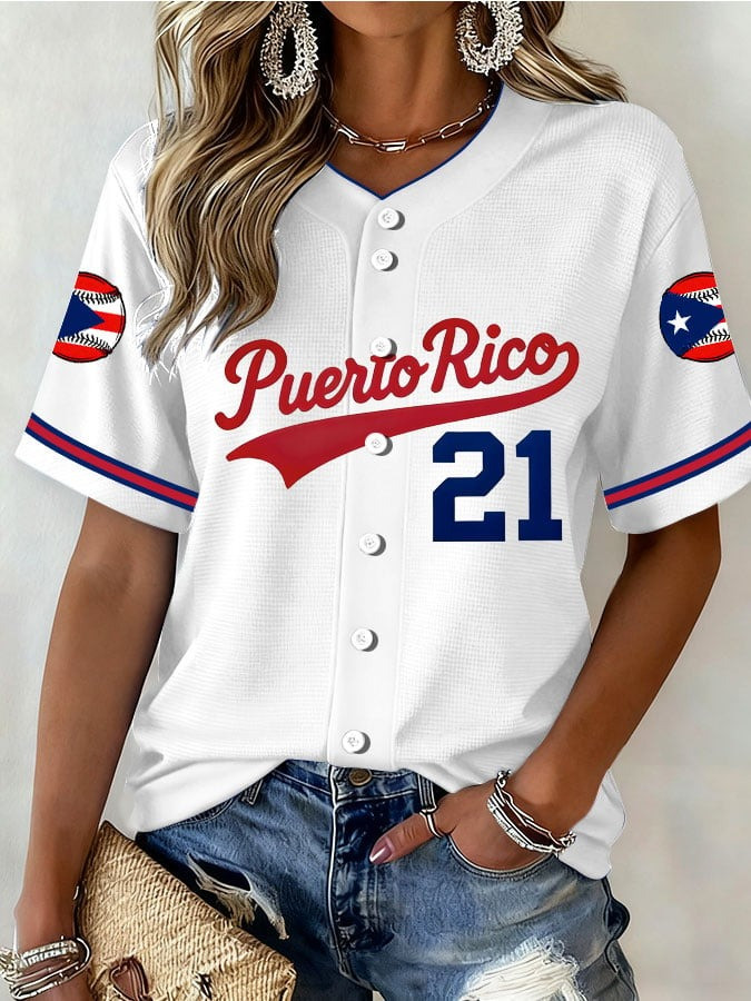 Clemente #21 Puerto Rico WBC 2026 Jersey Women's PR Baseball Apparel Gift Ideas