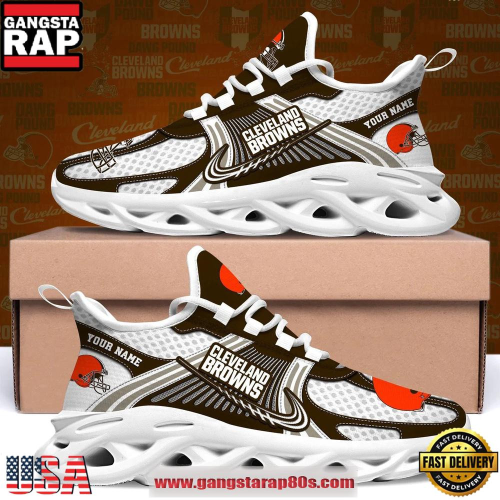 Cleveland Browns Custom Name Clunky Sneaker Max Soul Shoes