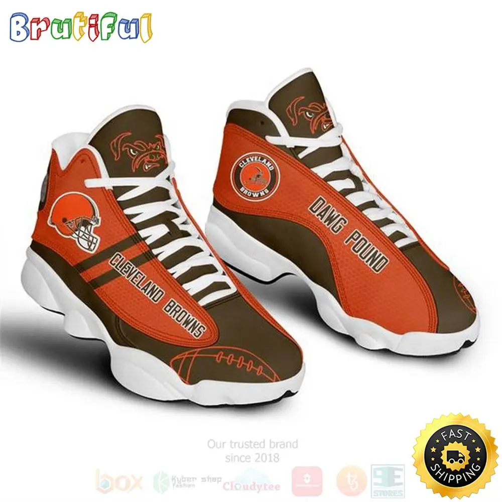 Cleveland Browns Nfl Air Jordan 13 Shoes 3 Cleveland Browns Nfl Air Jordan 13 Shoes 3 - Image 1