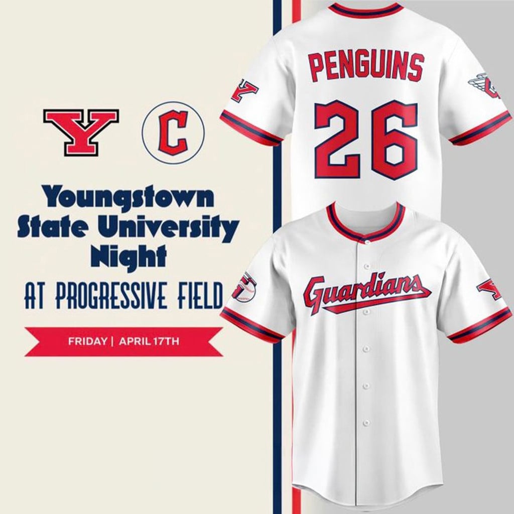 Cleveland Guardians Youngstown State University Night Jersey 2026 Cleveland Guardians Merch