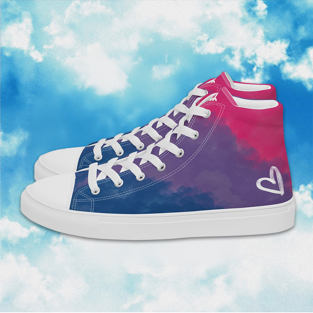 Cloudy Bisexual High Top Shoes Bisexual LGBT Pride Shoes LGBTQ Sneakers Men Women