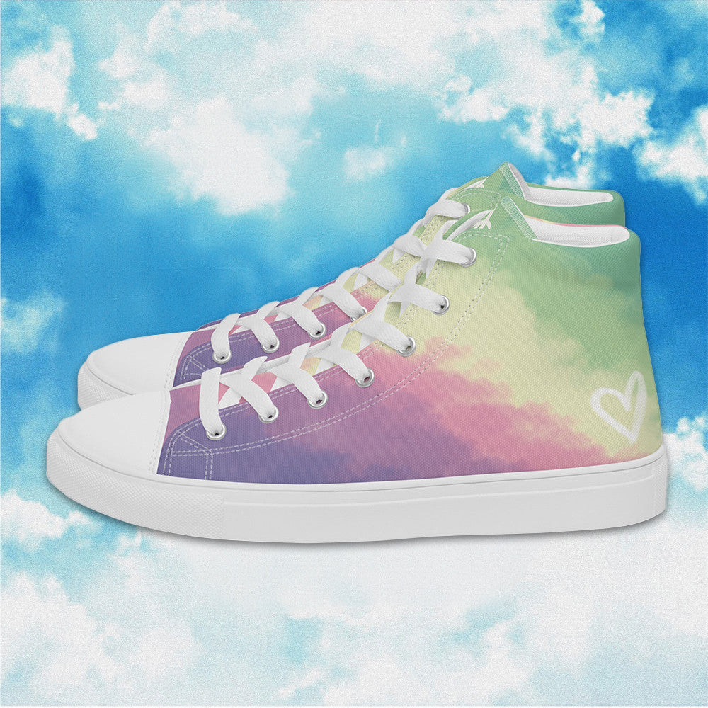 Cloudy Genderfae High Top Shoes LGBTQ Pride Shoes Genderfae Sneakers Gifts For Him Her -WearandDecor