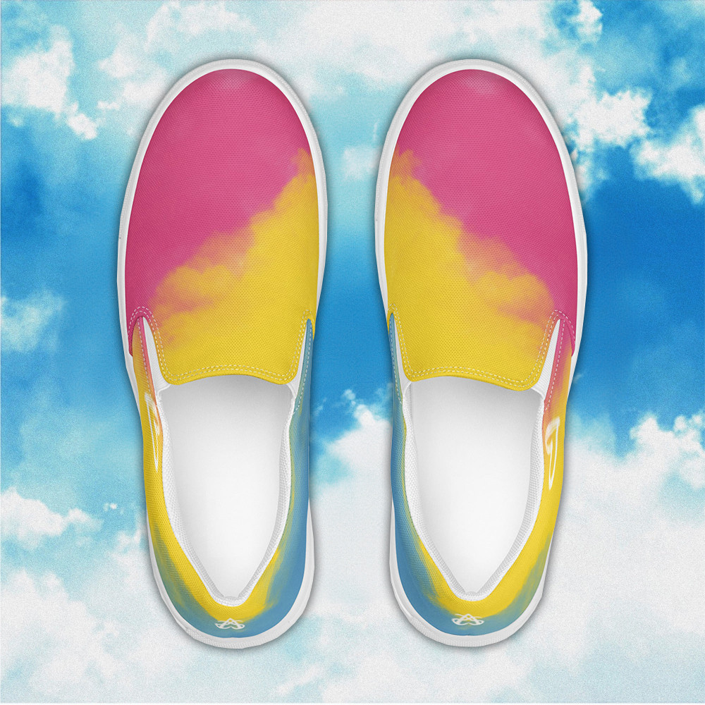 Cloudy Pansexual Slip On Sneakers LGBTQ Pride Human Rights Campaign Shoes Non Binary Merch