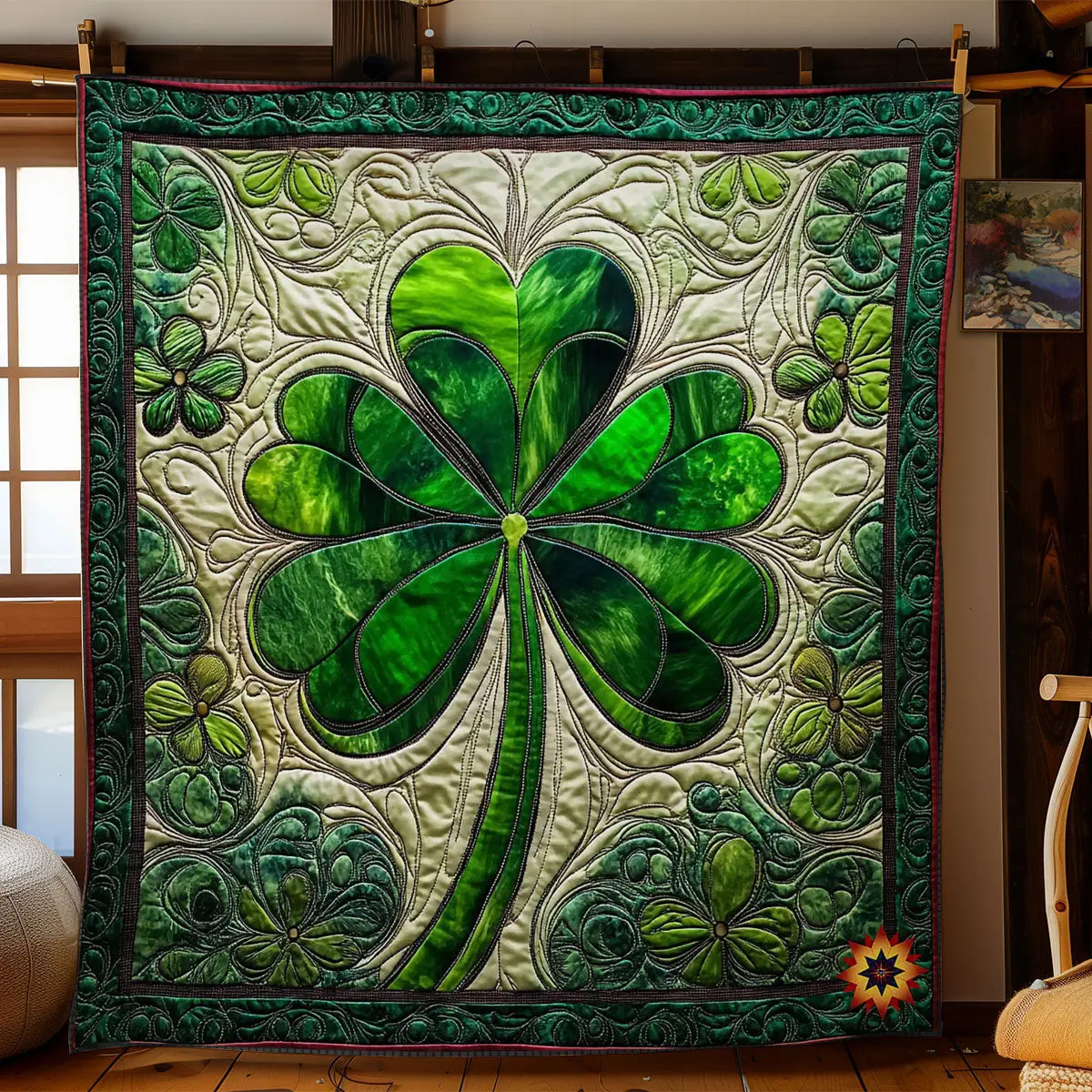 Clover Garden Quilt Blanket Cute Soft Blanket St Patrick's Gift Ideas